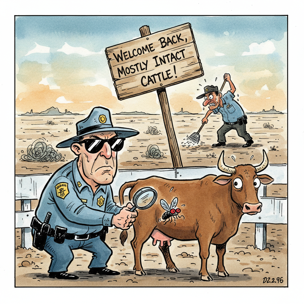 Border Reopens to Cattle; U.S. Demands Bovine Loyalty Oath Against 'Flesh-Eating' Communism