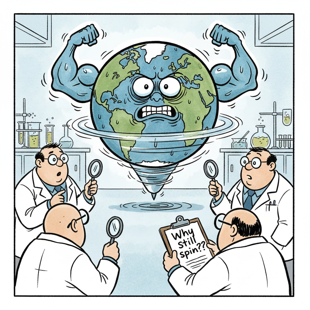 BREAKING: Earth Continues to Rotate on Axis, Experts Blame 'Inertia'