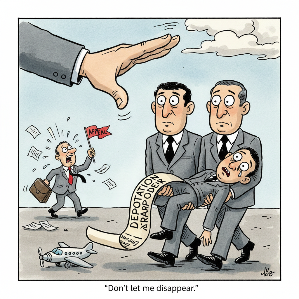 Citizen Disappeared: Bureaucracy’s Latest Victim Seeks Final Appeal While Tarmac-Adjacent