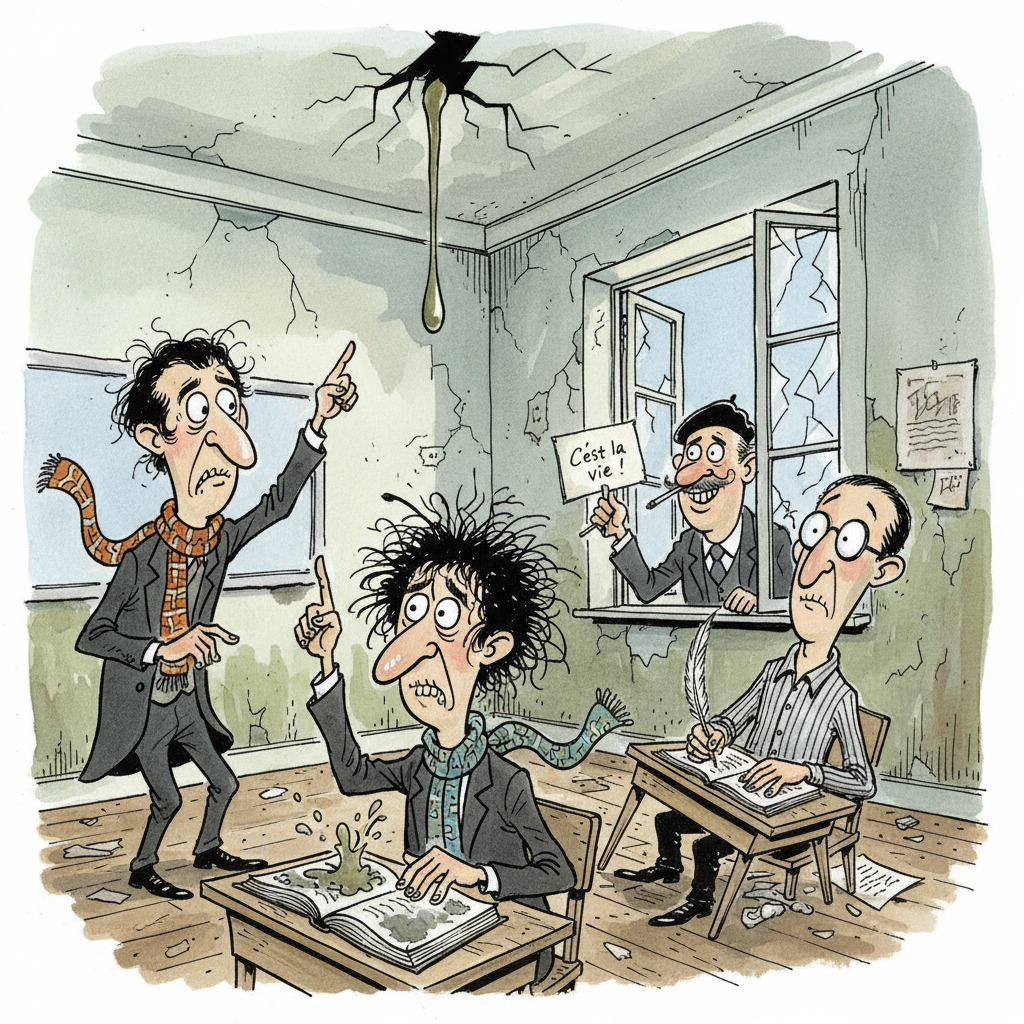French Students Discover Existentialism Not So Chic When Paired with Mildew
