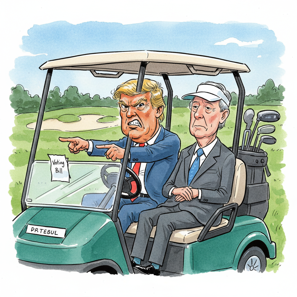 GOP Realizes 'Votes' Are Also a 'Voting Restriction,' Retreats to Safety of Golf Course