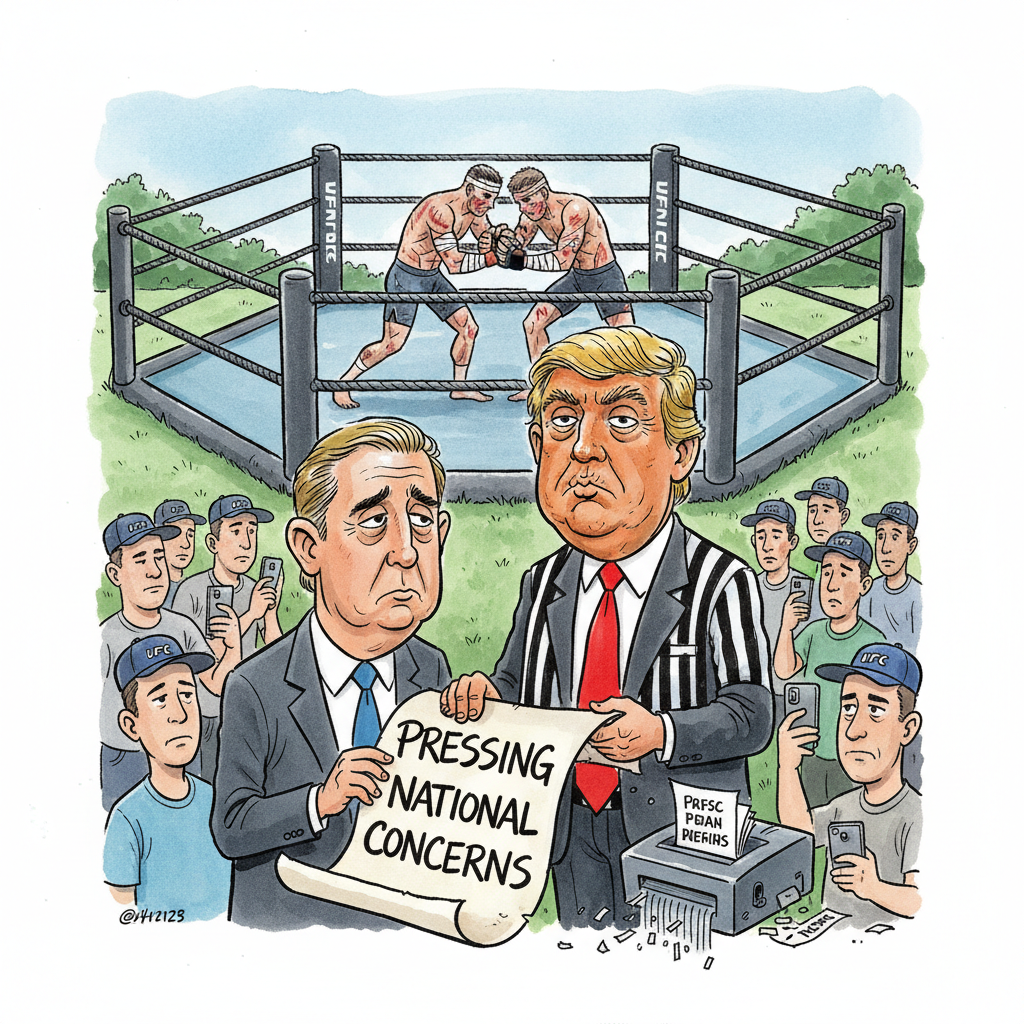 Nation's Most Pressing Matters Now Just 'Pre-Fight Hype' for White House Octagon