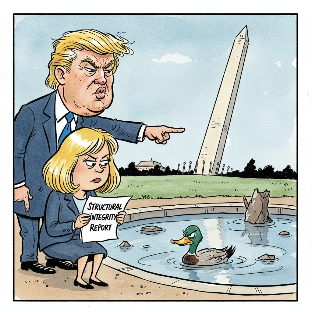 Poolgate: Trump Scolds AG for Suggesting Gravity, Not Deep State, Sank Reflecting Pool