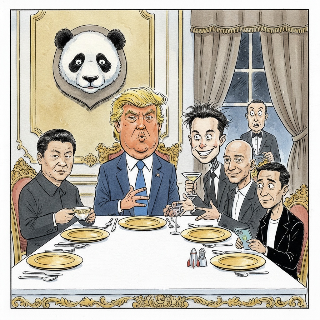 Tech Overlords, Pandas, and the Illusion of Diplomacy: A Dinner Party for Civilization's End