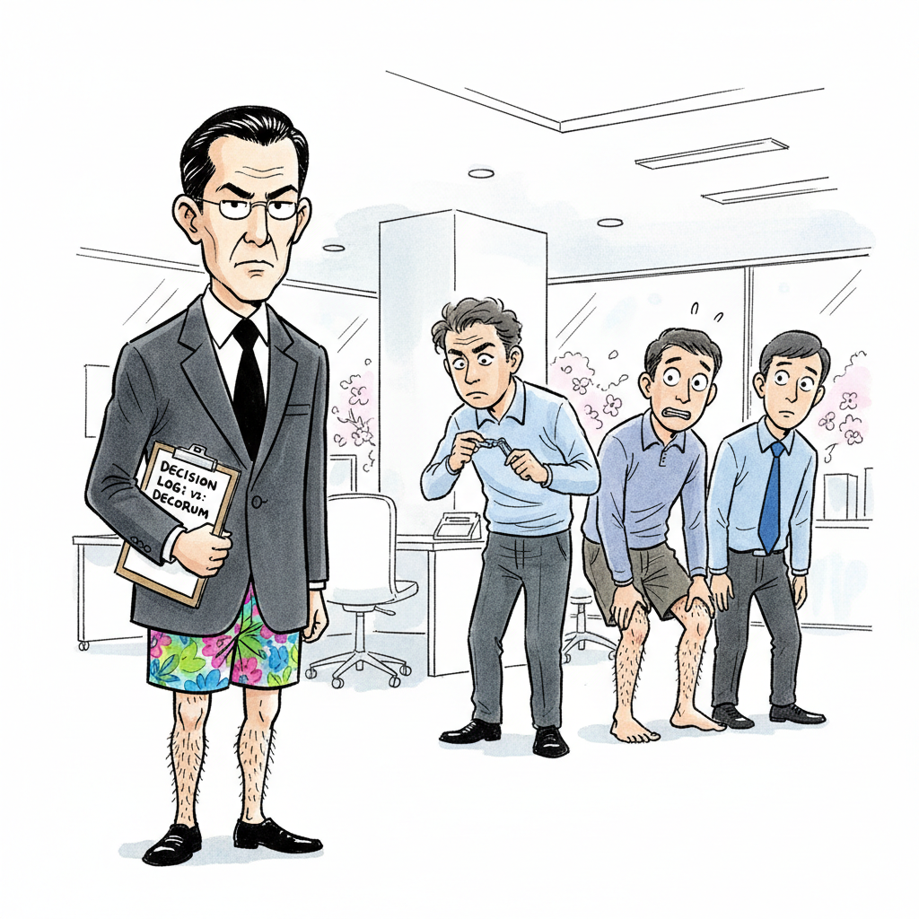 Tokyonian Bureaucracy Sags Under Weight of Unclothed Kneecaps