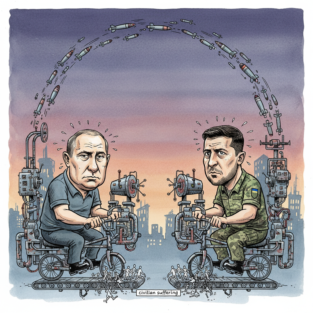 Ukraine and Russia Unveil 'Perpetual Motion Suffering Machine' in Landmark Innovation Contest